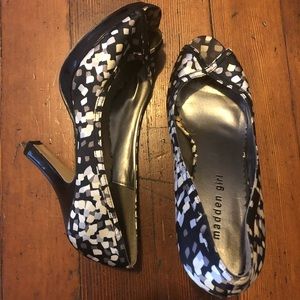 Peek toe multi color heels